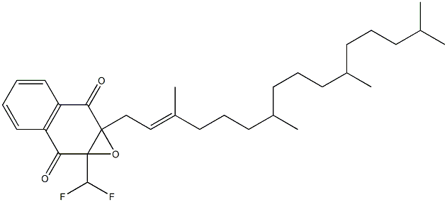 1a,7a-Dihydro-1a-[(2E)-3,7,11,15-tetramethyl-2-hexadecenyl]-7a-difluoromethylnaphth[2,3-b]oxirene-2,7-dione 结构式