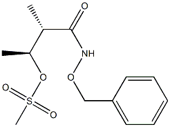(2S,3S)-2-メチル-3-(メチルスルホニルオキシ)-N-(ベンジルオキシ)ブチルアミド 化学構造式
