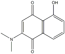 2-(Dimethylamino)-5-hydroxy-1,4-naphthoquinone Struktur