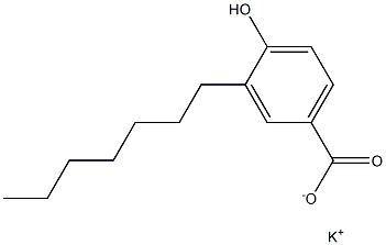 3-ヘプチル-4-ヒドロキシ安息香酸カリウム 化学構造式