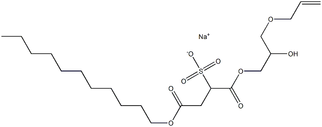 2-(Undecyloxycarbonyl)-1-[[3-(allyloxy)-2-hydroxypropoxy]carbonyl]-1-ethanesulfonic acid sodium salt 结构式