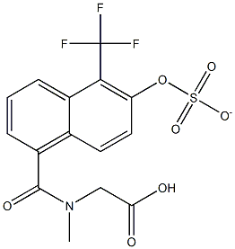 N-[[6-(Sulfonatooxy)-5-(trifluoromethyl)naphthalen-1-yl]carbonyl]-N-methylglycine Structure