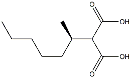 (+)-2-[(R)-1-Methylhexyl]malonic acid,,结构式