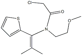 N-[1-(2-チエニル)-2-メチル-1-プロペニル]-N-[2-メトキシエチル]-2-クロロアセトアミド 化学構造式