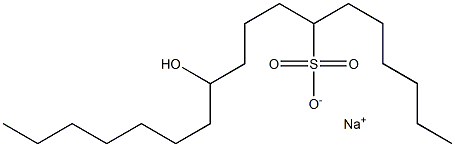 11-Hydroxyoctadecane-7-sulfonic acid sodium salt,,结构式