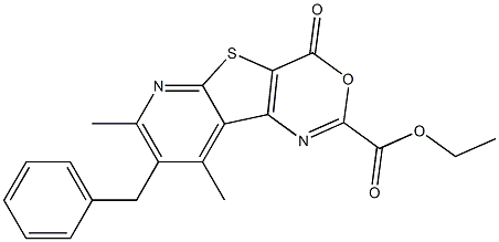 7,9-Dimethyl-8-benzyl-4-oxo-4H-pyrido[3',2':4,5]thieno[3,2-d][1,3]oxazine-2-carboxylic acid ethyl ester