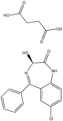 (S)-7-Chloro-1,3-dihydro-3-hydroxy-5-phenyl-2H-1,4-benzodiazepin-2-one (3-carboxypropionate),,结构式