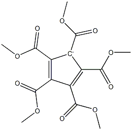 Pentakis(methoxycarbonyl) cyclopentadienide Struktur