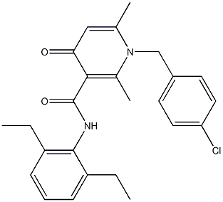 N-(2,6-Diethylphenyl)-1-(4-chlorobenzyl)-2,6-dimethyl-4-oxo-3-pyridinecarboxamide Structure