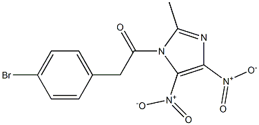 2-メチル-4,5-ジニトロ-1-[2-(4-ブロモフェニル)-1-オキソエチル]-1H-イミダゾール 化学構造式