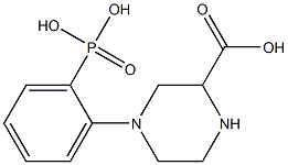 2-[3-カルボキシ-1-ピペラジニル]フェニルホスホン酸 化学構造式