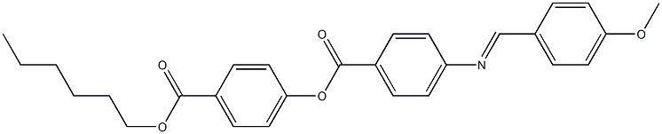 4-[4-(4-メトキシベンジリデンアミノ)ベンゾイルオキシ]安息香酸ヘキシル 化学構造式