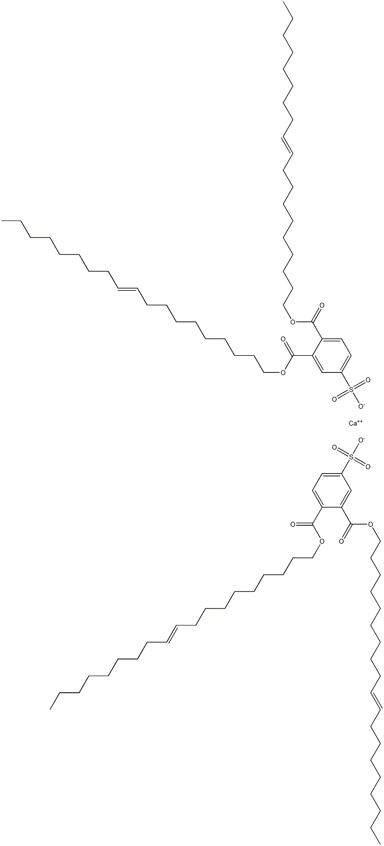 ビス[3,4-ジ(10-ノナデセニルオキシカルボニル)ベンゼンスルホン酸]カルシウム 化学構造式
