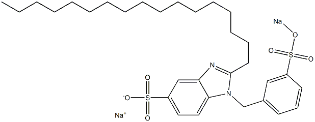 1-[3-(Sodiooxysulfonyl)benzyl]-2-heptadecyl-1H-benzimidazole-5-sulfonic acid sodium salt Structure