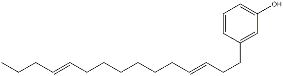 3-(3,11-ペンタデカジエニル)フェノール 化学構造式