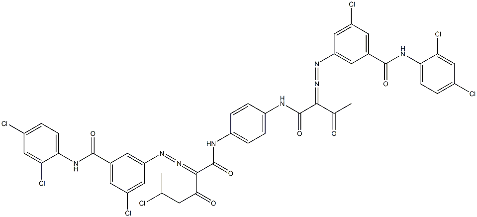 3,3'-[2-(1-Chloroethyl)-1,4-phenylenebis[iminocarbonyl(acetylmethylene)azo]]bis[N-(2,4-dichlorophenyl)-5-chlorobenzamide] Structure