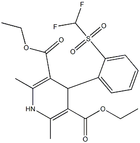 4-[o-(Difluoromethylsulfonyl)phenyl]-1,4-dihydro-2,6-dimethyl-3,5-pyridinedicarboxylic acid diethyl ester,,结构式