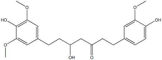 1-(3-Methoxy-4-hydroxyphenyl)-5-hydroxy-7-(3,5-dimethoxy-4-hydroxyphenyl)heptane-3-one,,结构式