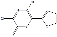 3,5-ジクロロ-6-(2-フリル)-2H-1,4-オキサジン-2-オン 化学構造式