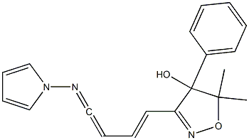 5,5-Dimethyl-4-phenyl-3-(4-pyrrolizino-1,3-butadienyl)-2-isoxazolin-4-ol,,结构式