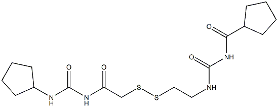 1-(Cyclopentylcarbonyl)-3-[2-[[(3-cyclopentylureido)carbonylmethyl]dithio]ethyl]urea Struktur