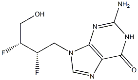 2-Amino-9-[(2S,3R)-2,3-difluoro-4-hydroxybutyl]-1,9-dihydro-6H-purin-6-one Structure