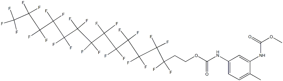 2-Methoxycarbonylamino-4-[(3,3,4,4,5,5,6,6,7,7,8,8,9,9,10,10,11,11,12,12,13,13,14,14,15,15,15-heptacosafluoropentadecyl)oxycarbonylamino]toluene Struktur