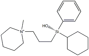 1-[3-[(S)-Hydroxycyclohexylphenylsilyl]propyl]-1-methylpiperidinium Structure