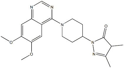 2-[1-(6,7-Dimethoxyquinazolin-4-yl)piperidin-4-yl]-4,5-dimethyl-2,4-dihydro-3-oxo-3H-pyrazole,,结构式