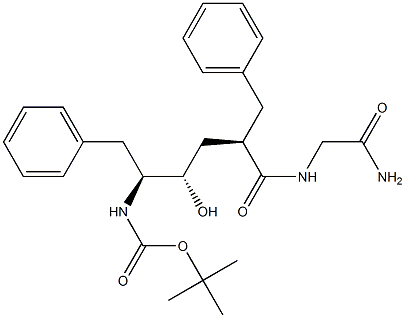 2-[[(2R,4S,5S)-5-(tert-Butoxycarbonylamino)-2-benzyl-4-hydroxy-6-phenylhexanoyl]amino]acetamide Structure