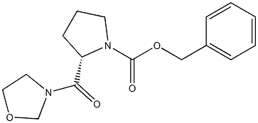 (2S)-2-[(オキサゾリジン-3-イル)カルボニル]ピロリジン-1-カルボン酸ベンジル 化学構造式