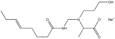 2-[N-(3-Hydroxypropyl)-N-(5-octenoylaminomethyl)amino]propionic acid sodium salt Structure