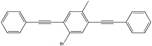 1-Bromo-2,5-bis(phenylethynyl)-4-methylbenzene,,结构式