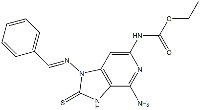 N-[[4-Amino-1-(benzylideneamino)-2,3-dihydro-2-thioxo-1H-imidazo[4,5-c]pyridin]-6-yl]carbamic acid ethyl ester Structure