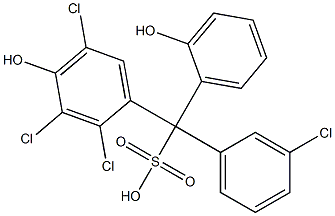 (3-クロロフェニル)(2,3,5-トリクロロ-4-ヒドロキシフェニル)(2-ヒドロキシフェニル)メタンスルホン酸 化学構造式