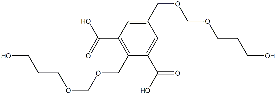 2,5-ビス(7-ヒドロキシ-2,4-ジオキサヘプタン-1-イル)イソフタル酸 化学構造式