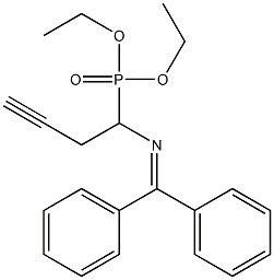 [1-(ジフェニルメチレン)アミノ-3-ブチニル]ホスホン酸ジエチル 化学構造式