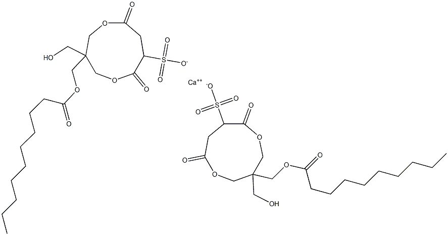 Bis[1-(decanoyloxymethyl)-1-(hydroxymethyl)-4,7-dioxo-3,8-dioxacyclononane-6-sulfonic acid]calcium salt,,结构式