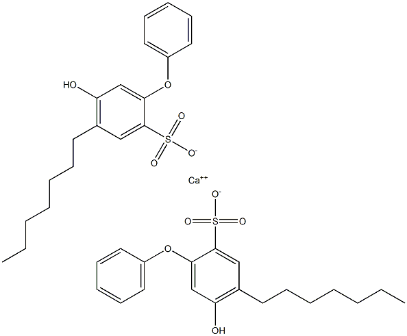 ビス(5-ヒドロキシ-4'-ヘプチル[オキシビスベンゼン]-2-スルホン酸)カルシウム 化学構造式