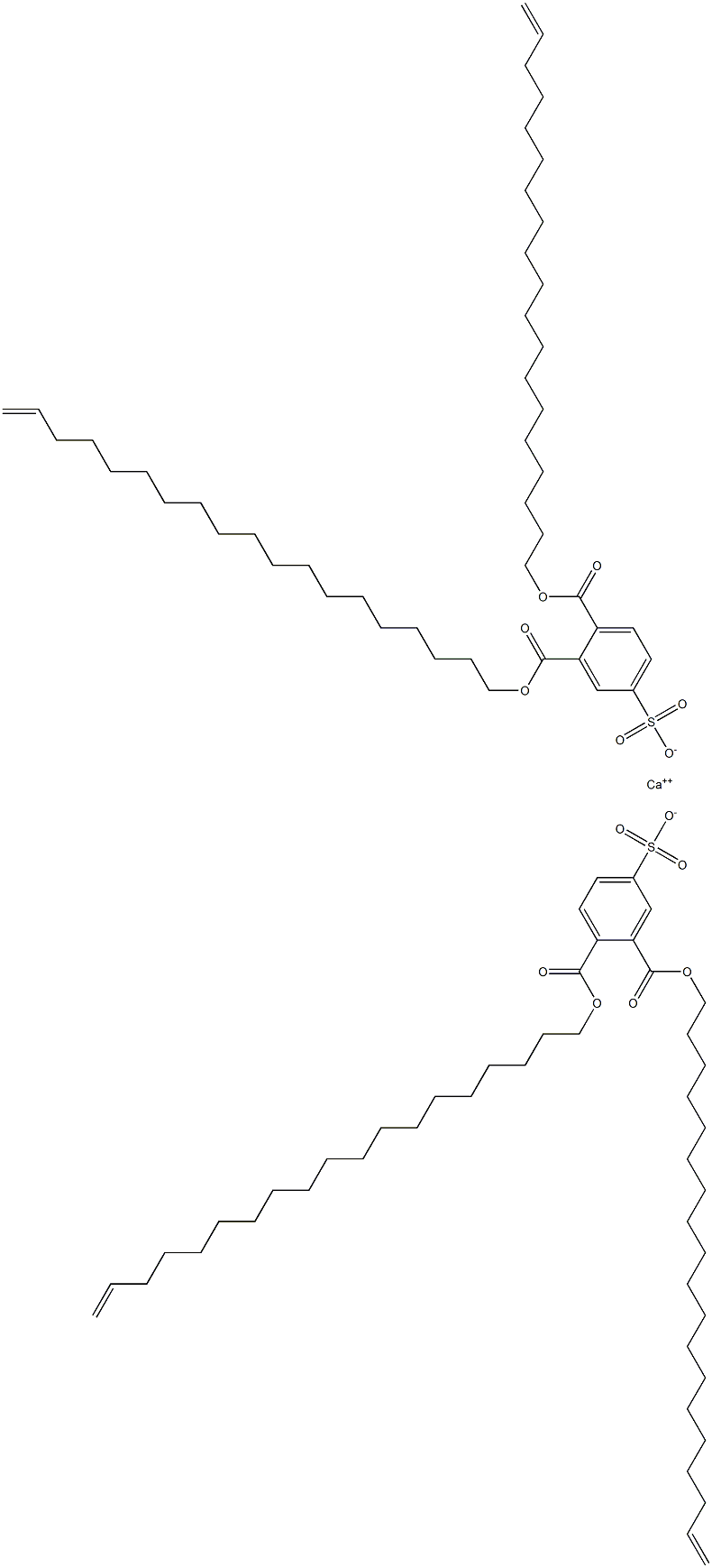 ビス[3,4-ジ(18-ノナデセニルオキシカルボニル)ベンゼンスルホン酸]カルシウム 化学構造式
