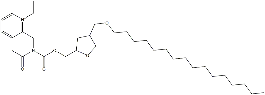 1-エチル-2-[N-アセチル-N-[[(テトラヒドロ-4-ヘキサデシルオキシメチルフラン)-2-イル]メトキシカルボニル]アミノメチル]ピリジニウム 化学構造式