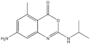 2-イソプロピルアミノ-5-メチル-7-アミノ-4H-3,1-ベンゾオキサジン-4-オン 化学構造式