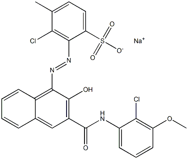 3-Chloro-4-methyl-2-[[3-[[(2-chloro-3-methoxyphenyl)amino]carbonyl]-2-hydroxy-1-naphtyl]azo]benzenesulfonic acid sodium salt