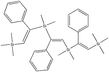2,2,5,5,8,8,11,11-オクタメチル-4,7,9-トリフェニル-2,5,8,11-テトラシラ-3,6,9-ドデカトリエン 化学構造式