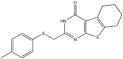 2-[[(4-Methylphenyl)thio]methyl]-5,6,7,8-tetrahydro[1]benzothieno[2,3-d]pyrimidin-4(3H)-one Structure