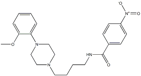 N-[4-[4-(2-メトキシフェニル)-1-ピペラジニル]ブチル]-4-ニトロベンズアミド 化学構造式