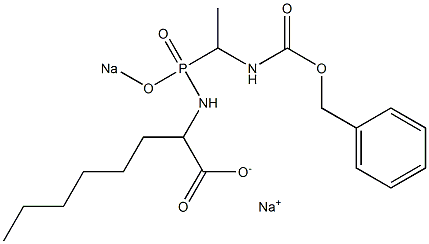 2-[[[1-[(Benzyloxycarbonyl)amino]ethyl][sodiooxy]phosphinyl]amino]octanoic acid sodium salt Structure