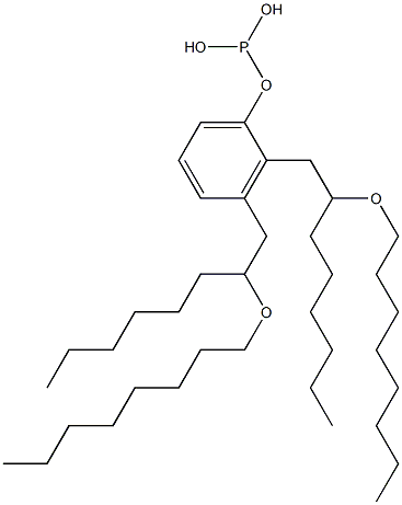 亜りん酸ビス[2-(オクチルオキシ)オクチル]フェニル 化学構造式