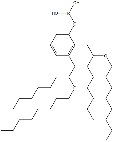 Phosphorous acid bis[2-(octyloxy)octyl]phenyl ester Structure