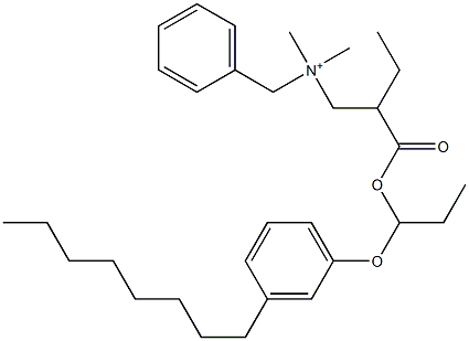 N,N-Dimethyl-N-benzyl-N-[2-[[1-(3-octylphenyloxy)propyl]oxycarbonyl]butyl]aminium Structure